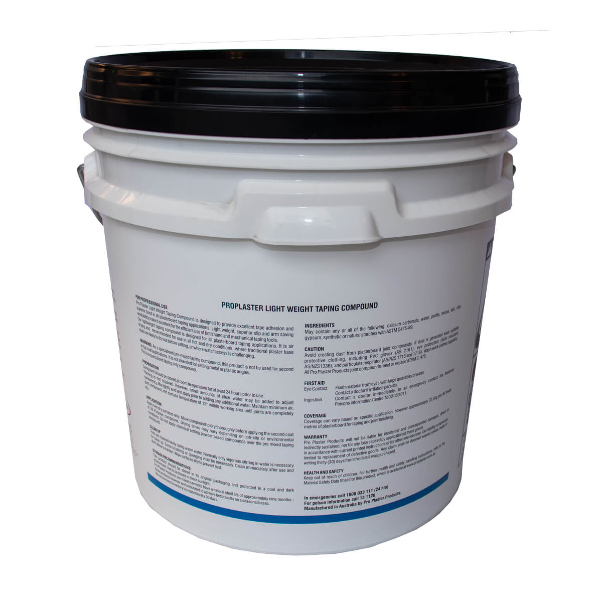 Taping Compound LW Pail 15Ltr (18.4 kg) (Black Lid) White